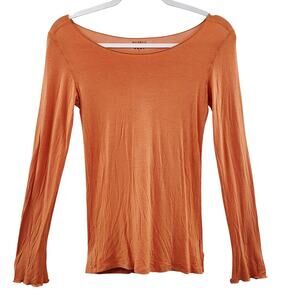 Majestic Paris Orange Long Sleeve Scoop Neck Tunic T-Shirt Women’s Size 1